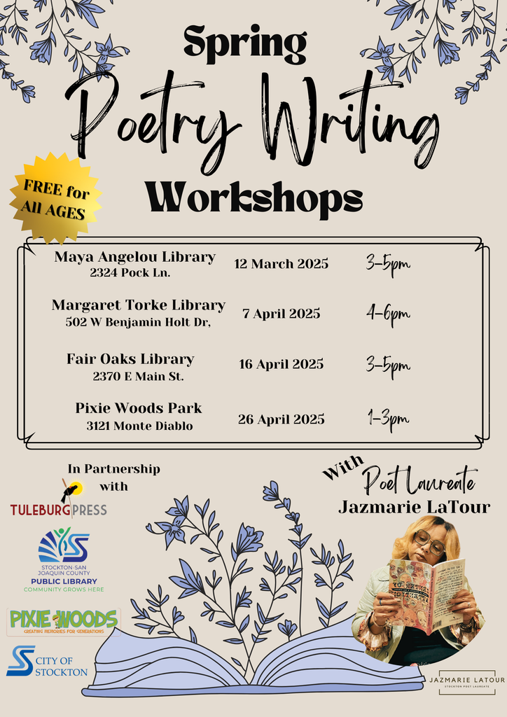 Spring Writing Workshops with Stockton Poet Laureate Jazmarie LaTour